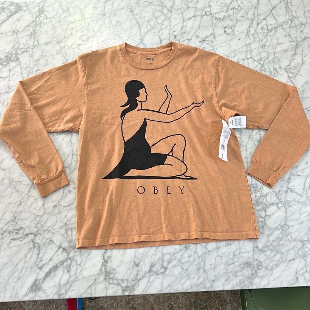 NWT Obey Radiant Energy Long Sleeve Sweatshirt Sz L
